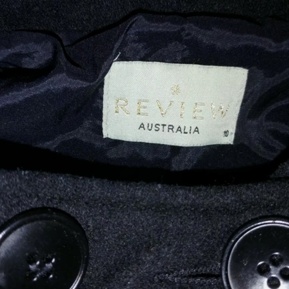 Ladies Review size 10 half length black trench coat. - Picture 2 of 2